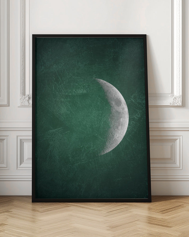 Jade Moon No5 Wall Artwork In Black Floating Frame