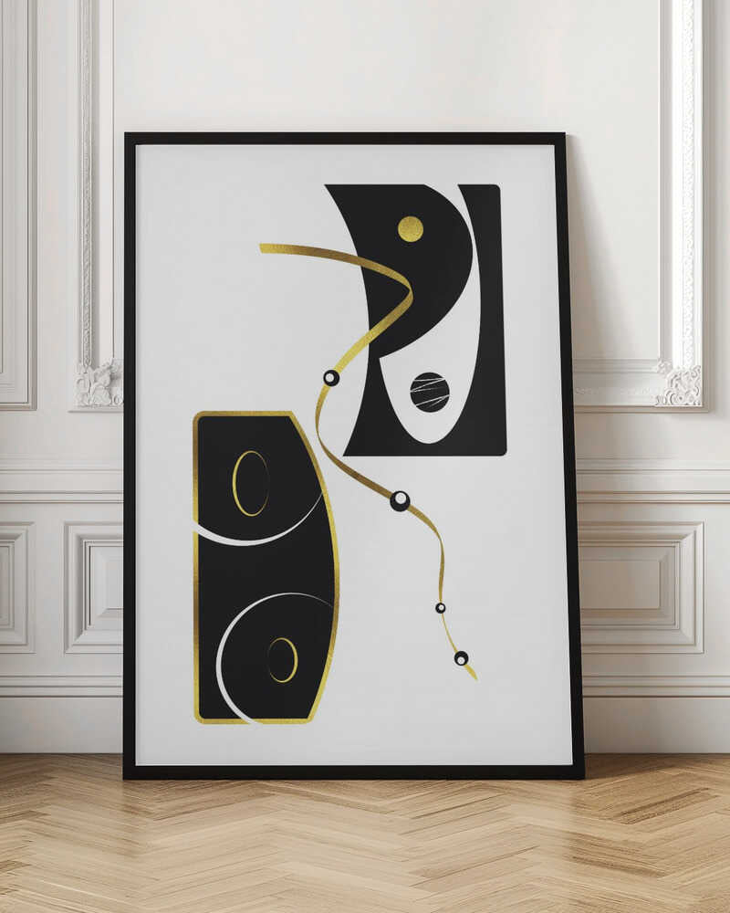 Wall art Black & White Abstract No. 2 | gold