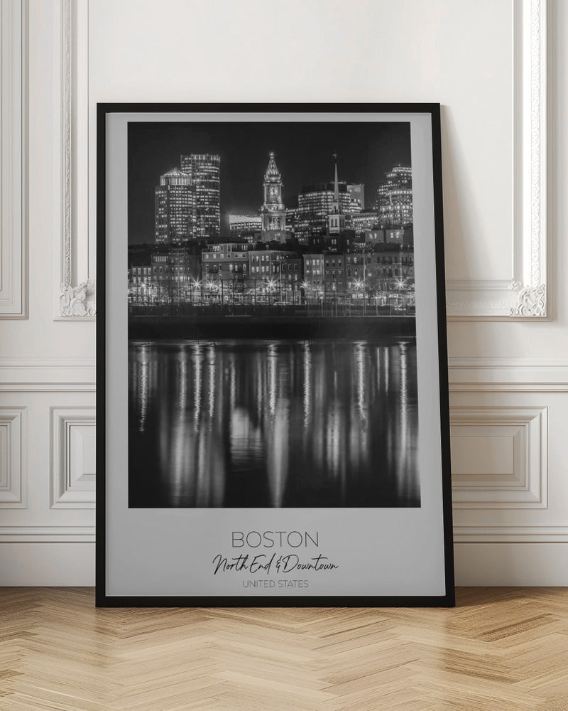 Wall art BOSTON Evening Skyline of North End