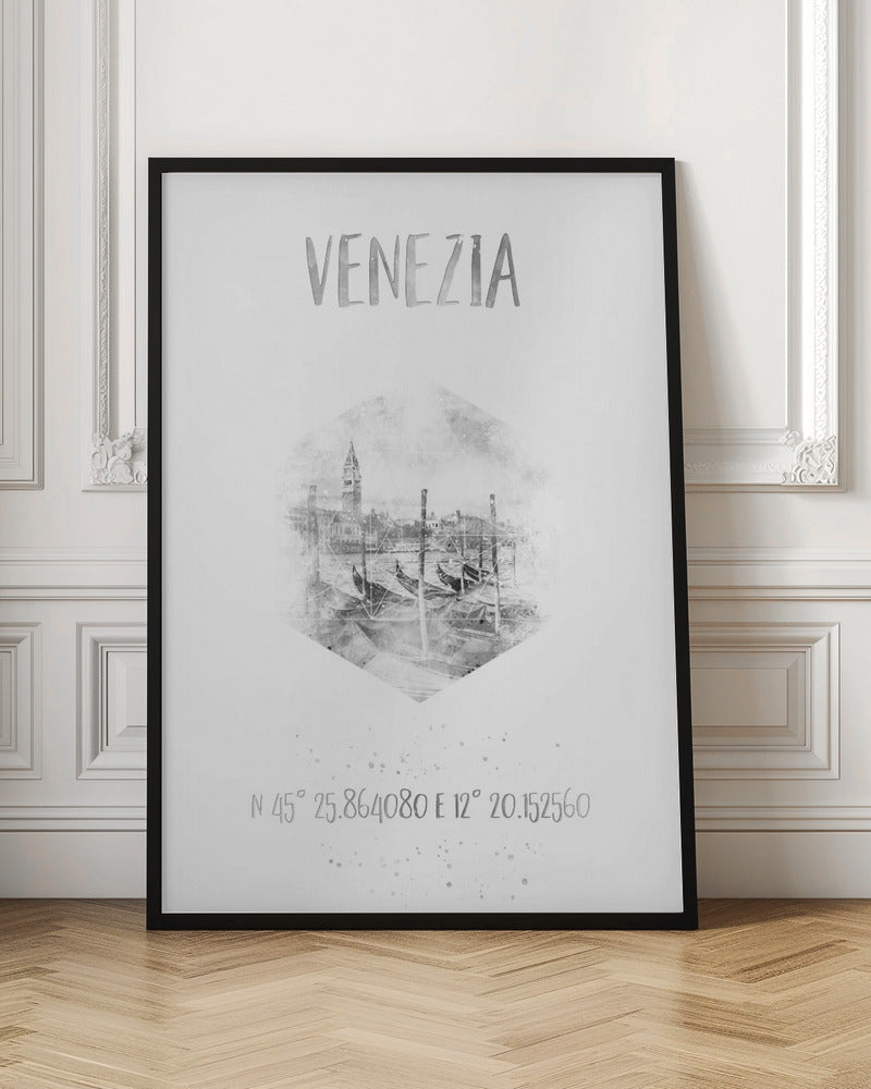 Landscape Photography Canvas Print-wall-art-coordinates-venice-grand-canal-monochrome-watercolor-36X48