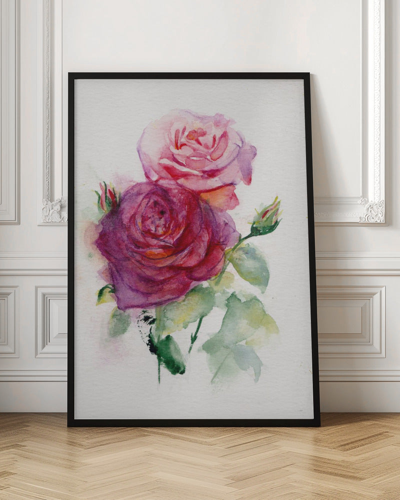 Rose June Wall Artwork In Black Floating Frame