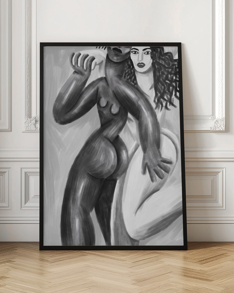 Corps Raccords Wall Artwork In Black Floating Frame