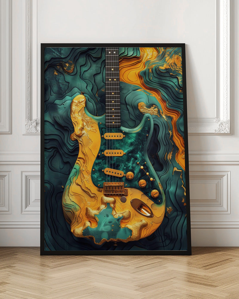 Music Guitar 3 Wall Artwork Gallery Wrapped (Ready to Hang)