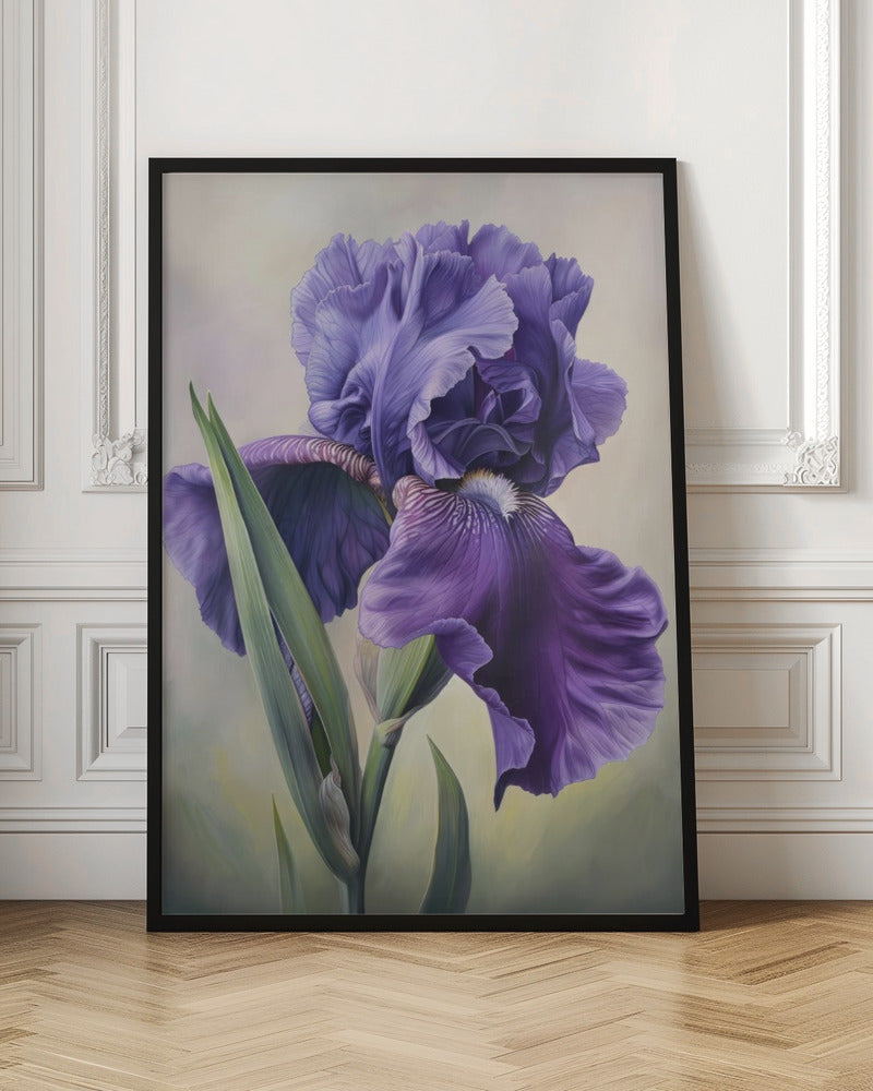 Wall art Iris Fl 113 36X48inch In White Floating Frame