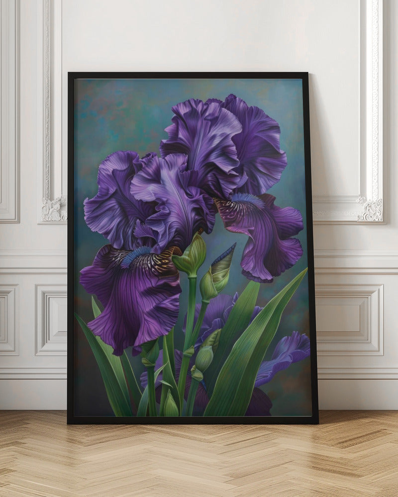 Wall art Iris Fl 6 36X48inch In White Floating Frame