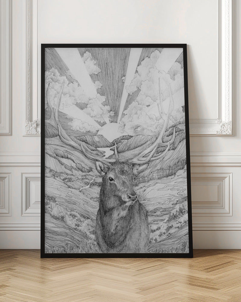 Rise With the Sun Original Wall Artwork In Black Floating Frame