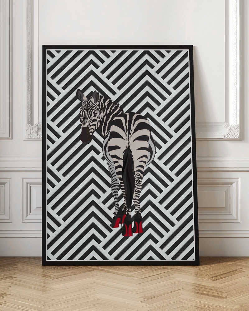 Wall art Zebra heels retro
