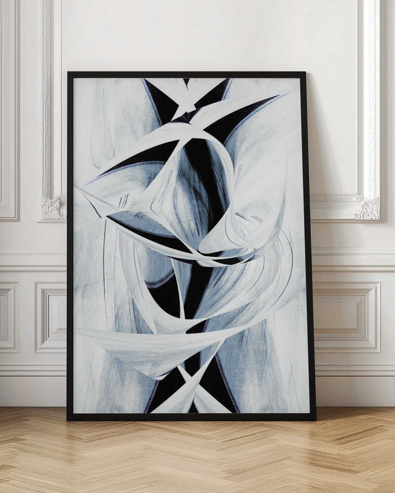 Wall art Dynamic Black And White Swirling Patterns