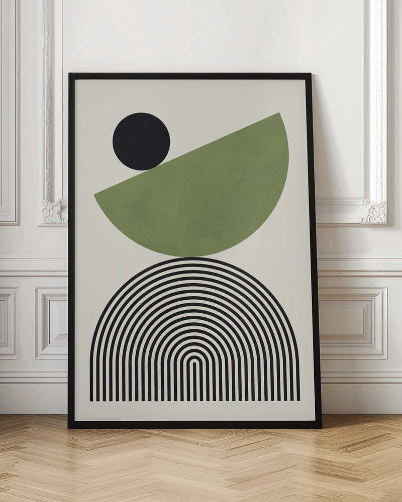 Wall art Geometric Shapes with a Black Circle