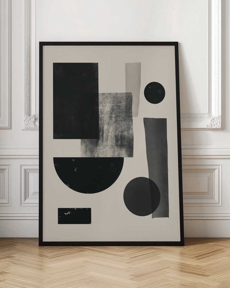 Wall art Black geometry collage