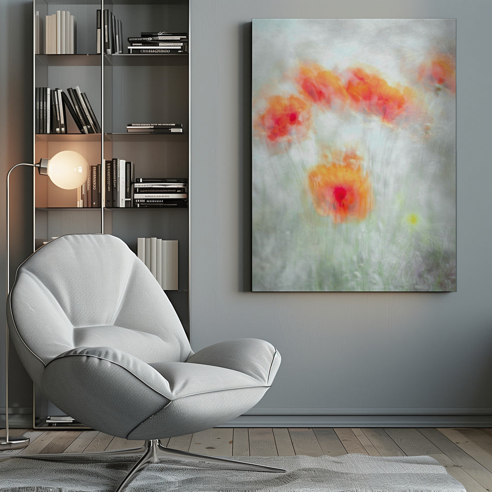 Red Corn Flowers Wall Artwork 0