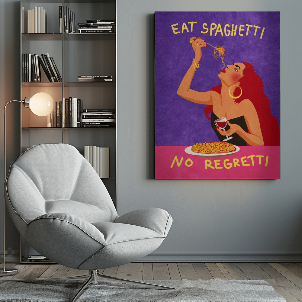 Eat spaghetti no regretti Wall Artwork 0