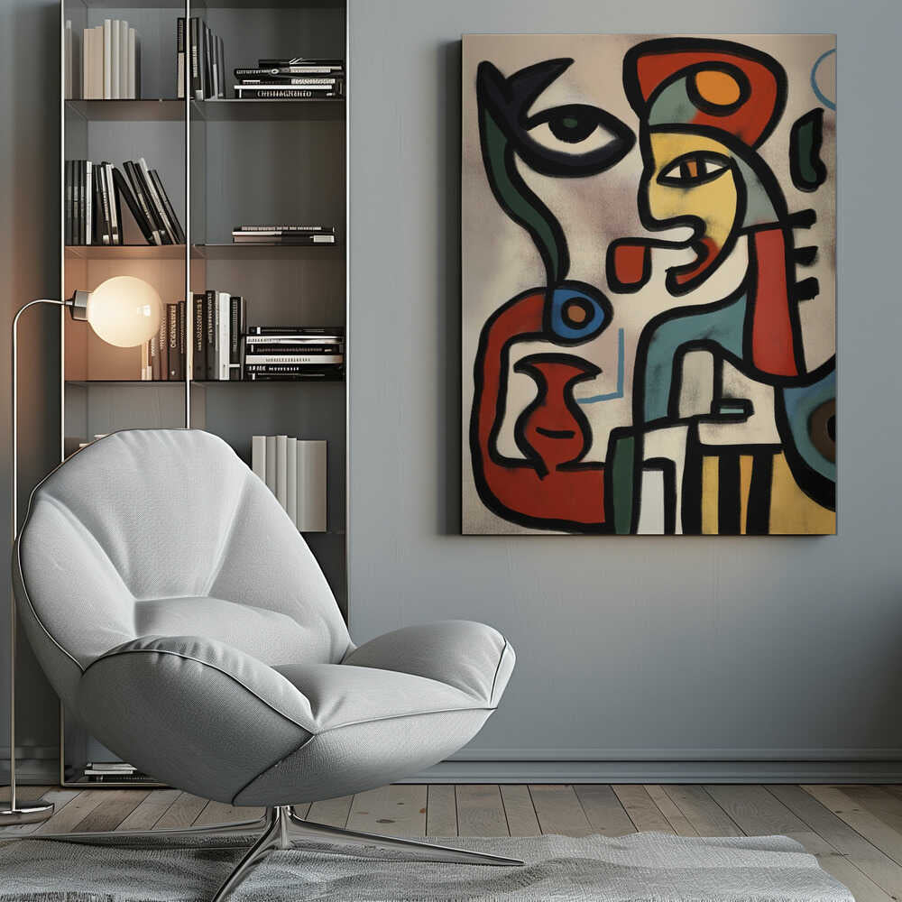 Abstract Visions – abstract wall art, in an armchair room setting