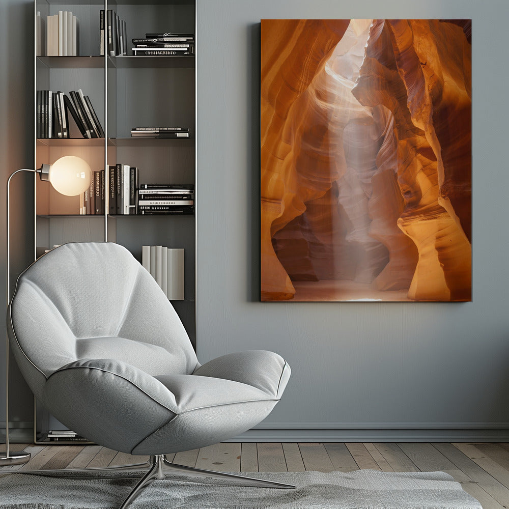 Landscape Photography Canvas Print-wall-art-antelope-canyon-unique-lightbeam-