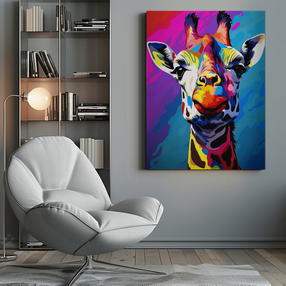 Abstract Art Canvas Print-wall-art-giraffe-pop-art-