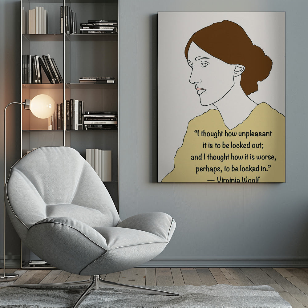 Wall art Virginia Woolf Art Yellow