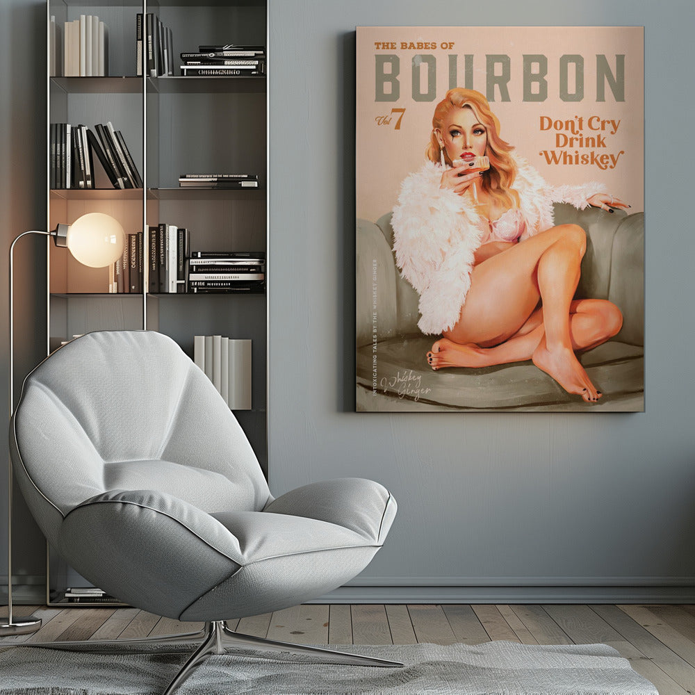 Wall art Babes of Bourbon Vol 7 Sexy Vintage Whiskey Pinup Girl
