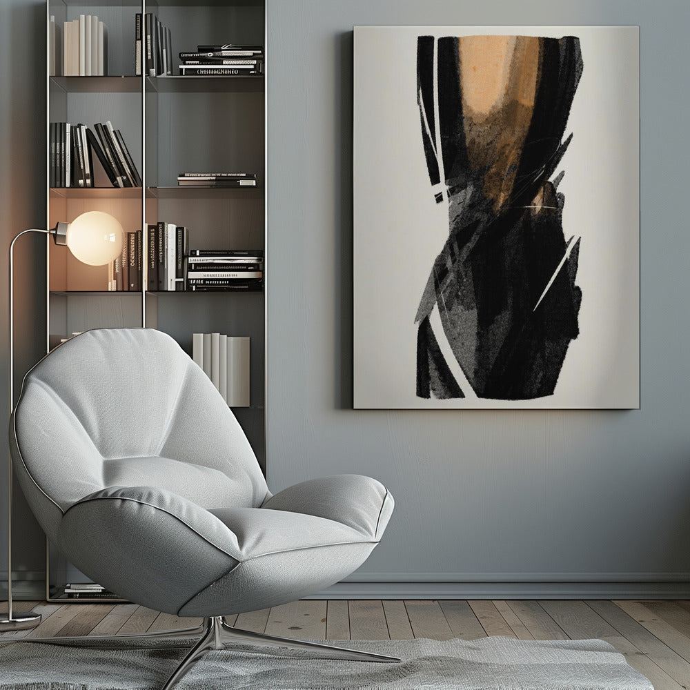 Wall art Black Figure On Neutral Background 3