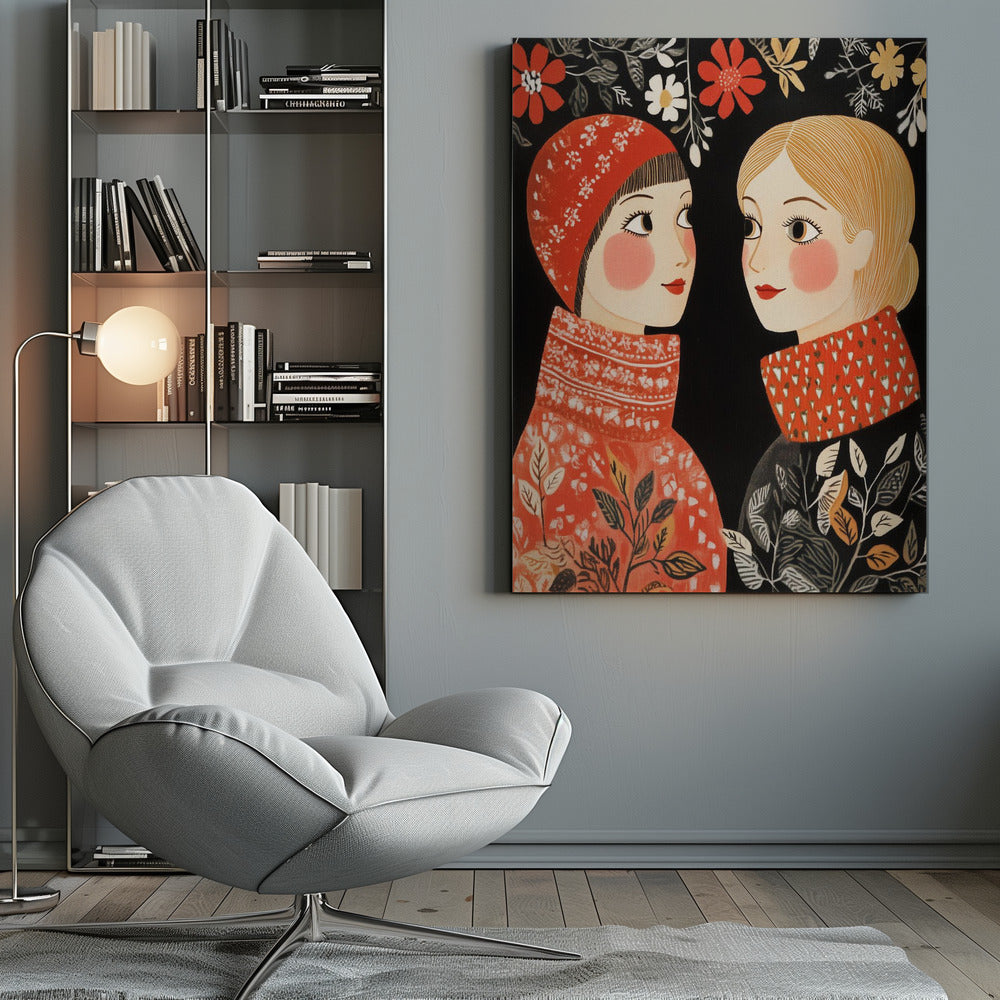 Wall art Vintage Style Mag Women Knittwear Canvas Print