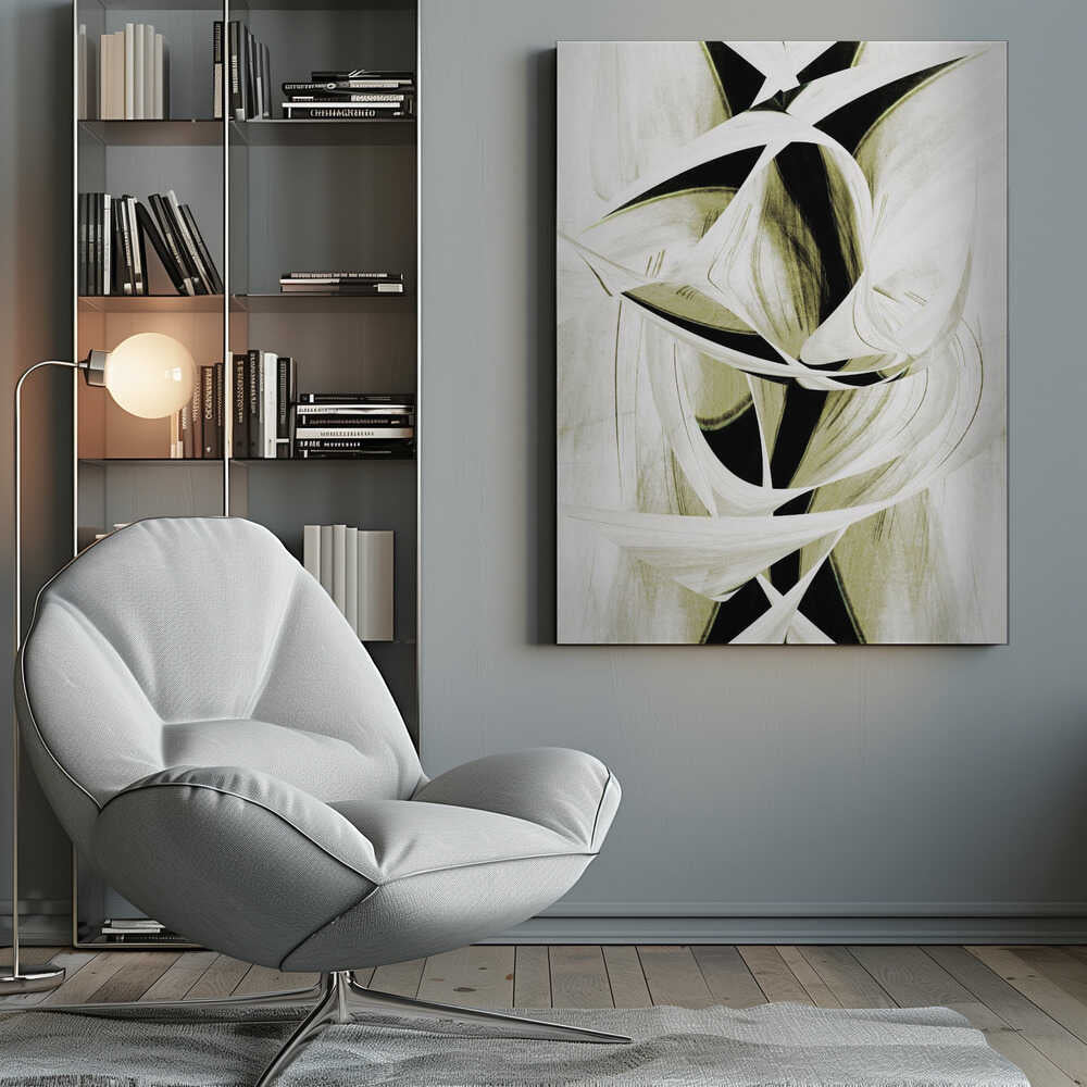 Wall art Intertwined Shapes And Monochromatic Tones