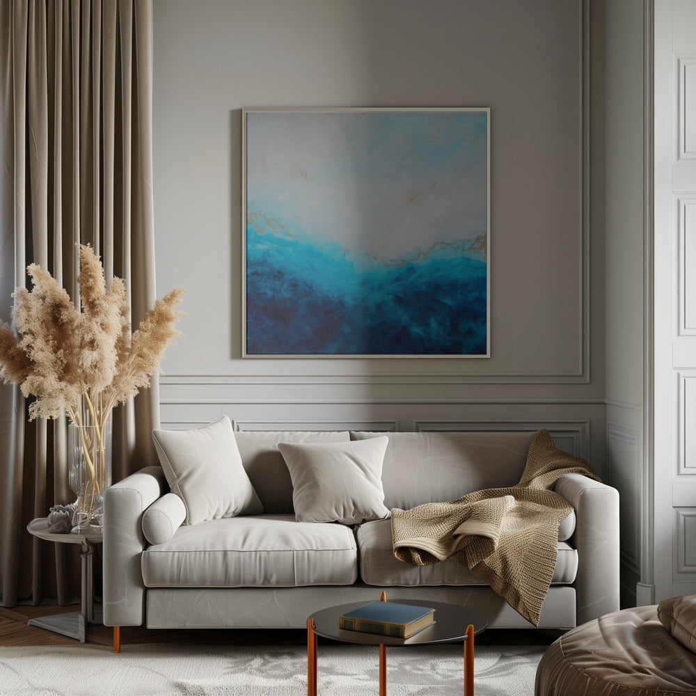 Blue Sea, golden Sunlight 1 Abstract Wall Artwork 0