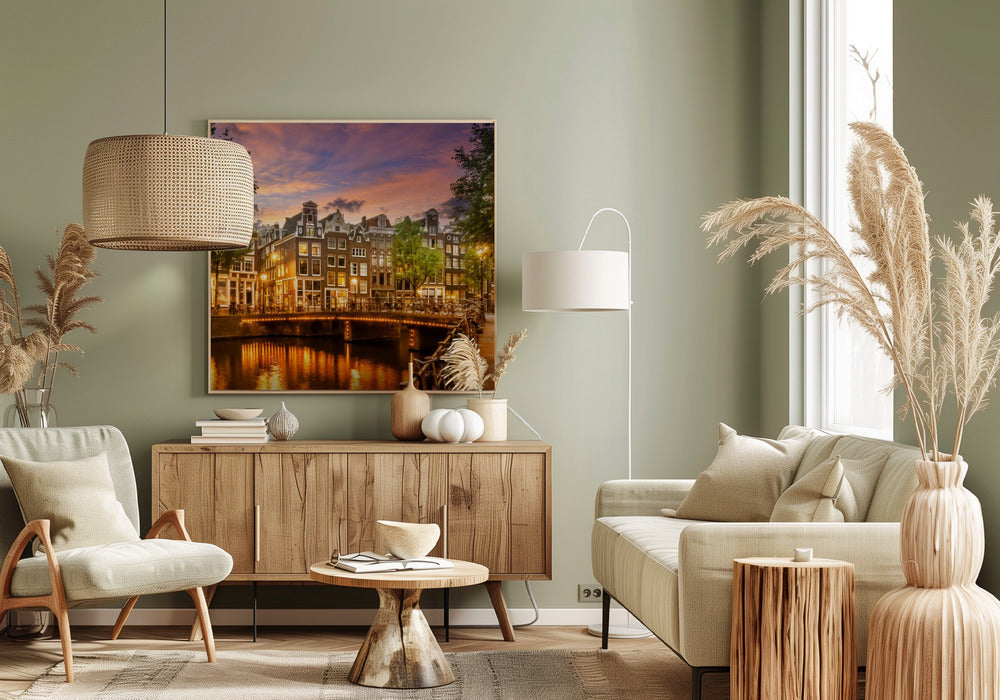 Landscape Photography Canvas Print-wall-art-amsterdam-idyllic-impression-from-singel-inches
