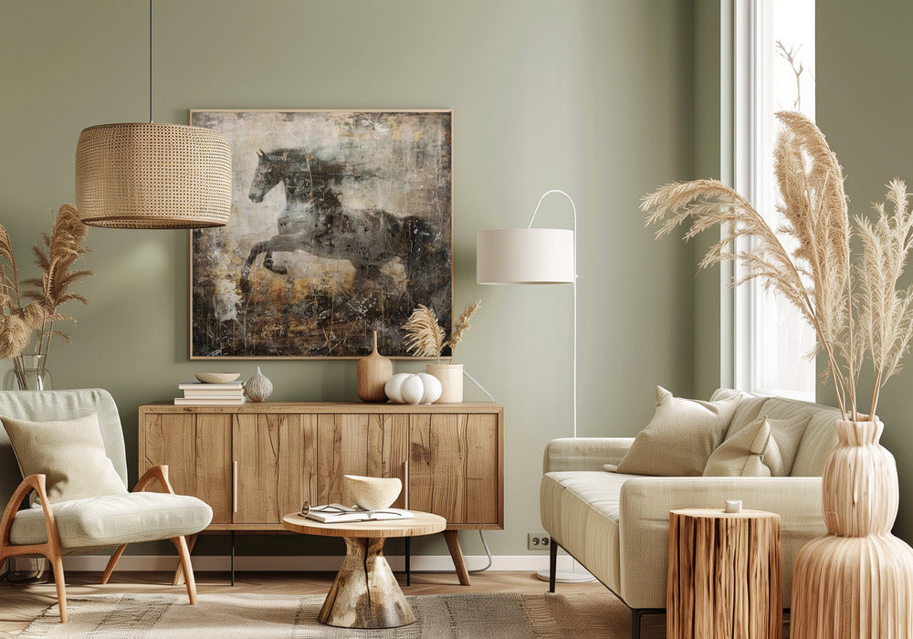 Abstract Art Canvas Print-wall-art-horse-vintage-art-illustration-09-inches