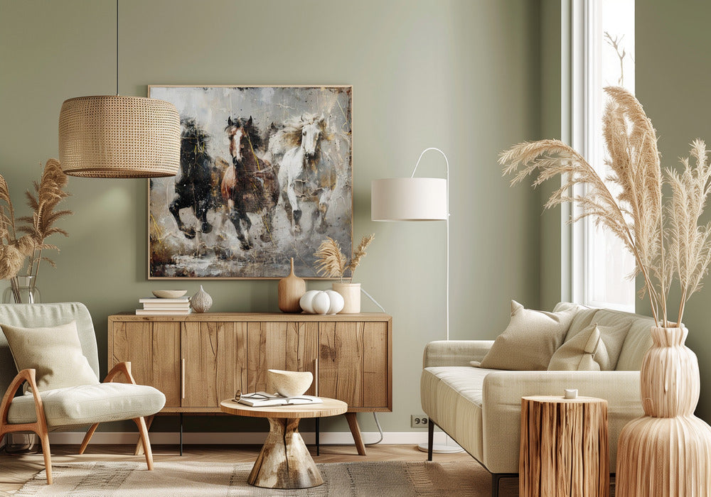 Abstract Art Canvas Print-wall-art-horse-vintage-art-illustration-15-inches