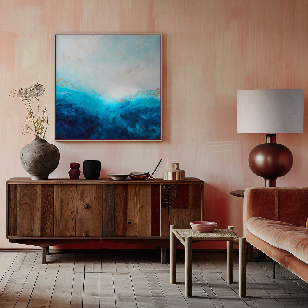 Blue Sea, golden Sunlight 1 Abstract Wall Artwork 0