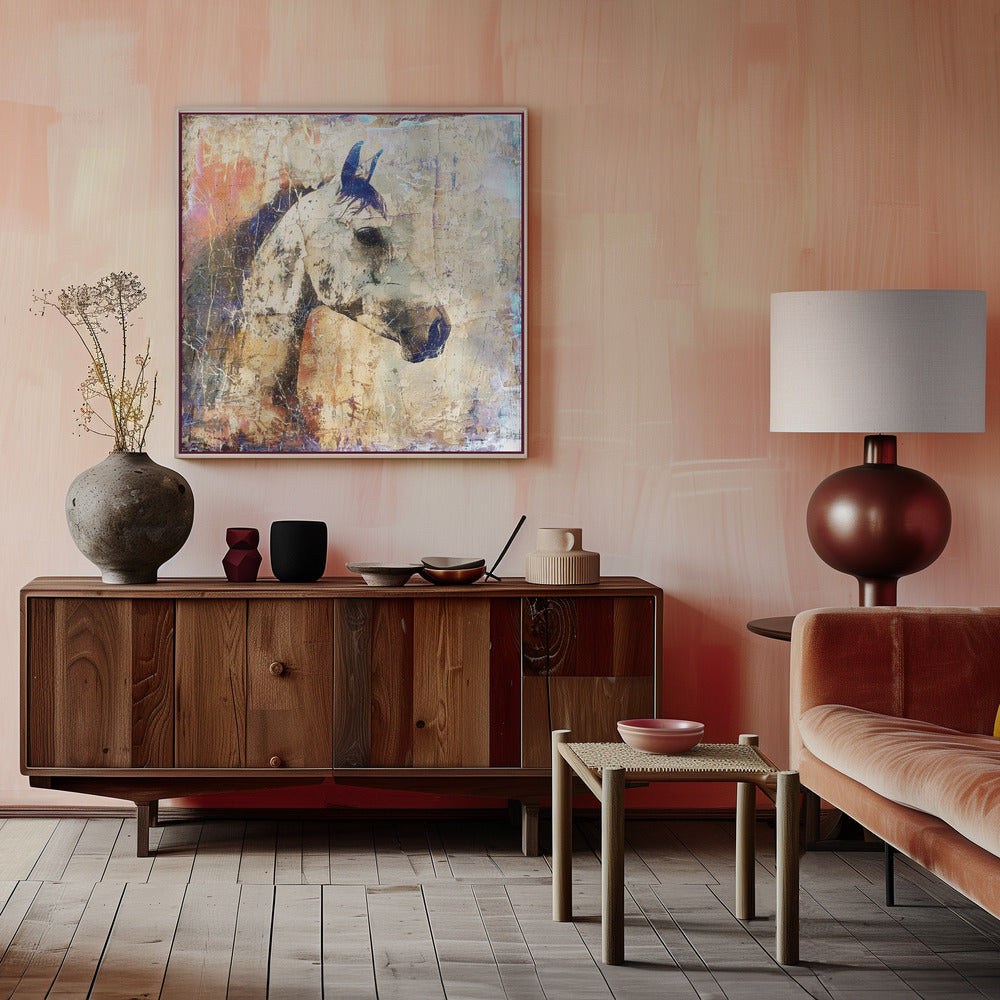 Abstract Art Canvas Print-wall-art-horse-vintage-art-illustration-04-inches