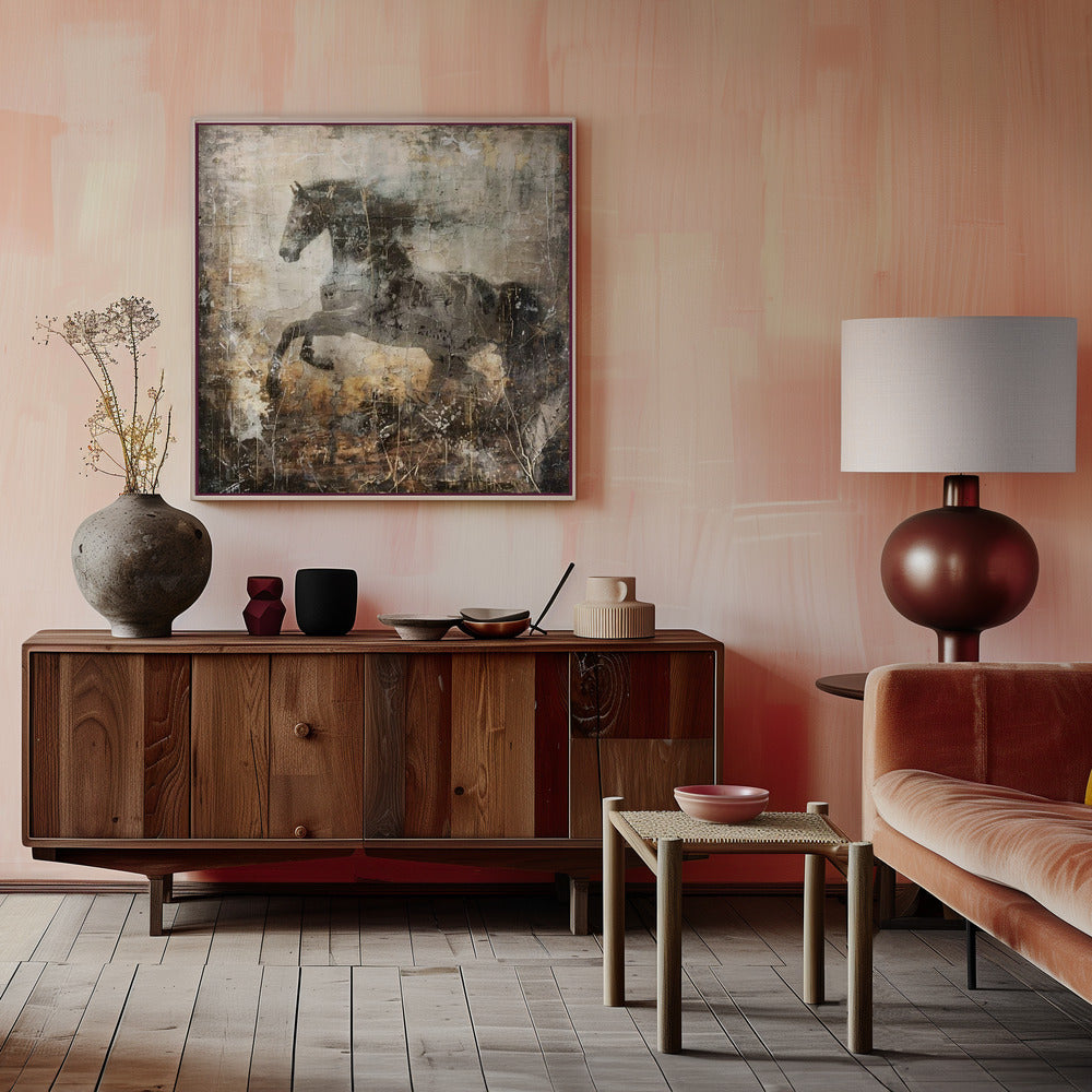 Abstract Art Canvas Print-wall-art-horse-vintage-art-illustration-09-inches