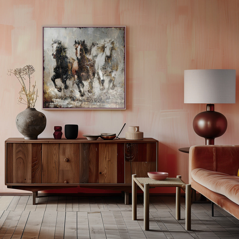 Abstract Art Canvas Print-wall-art-horse-vintage-art-illustration-15-inches