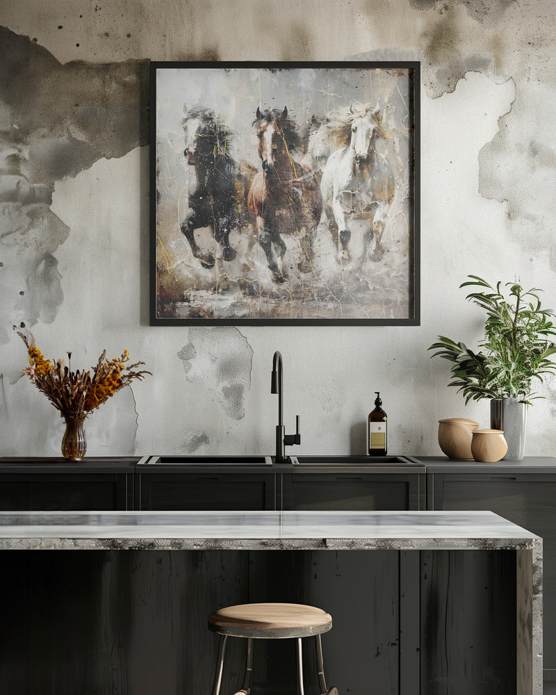 Abstract Art Canvas Print-wall-art-horse-vintage-art-illustration-15-inches