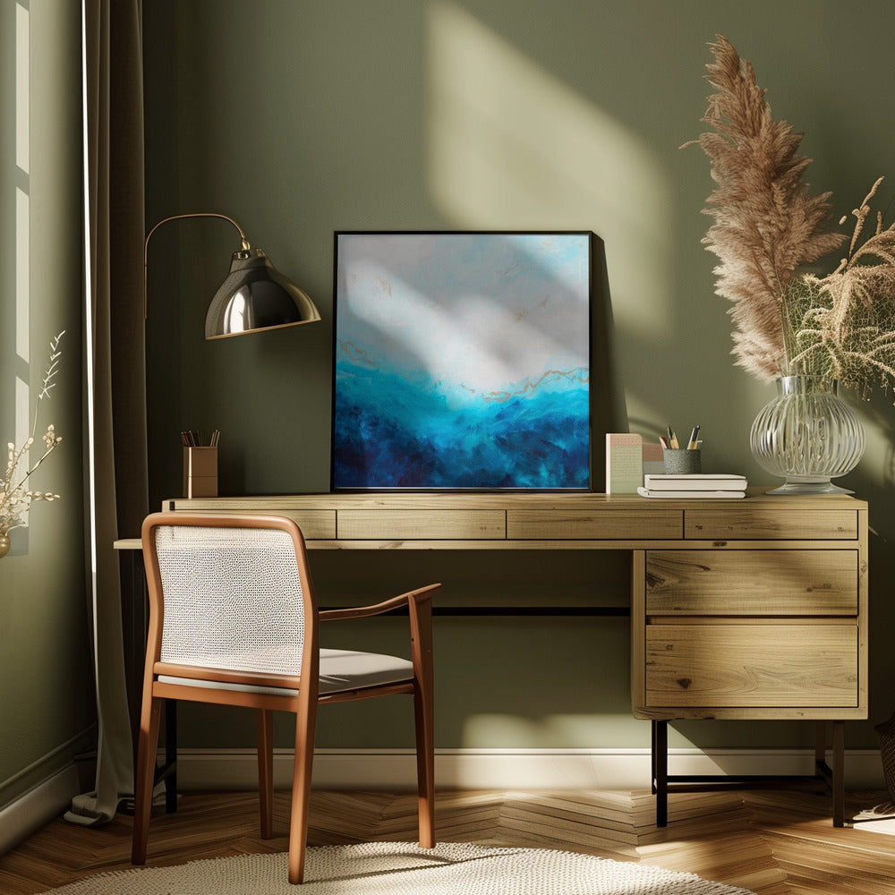 Blue Sea, golden Sunlight 1 Abstract Wall Artwork 0