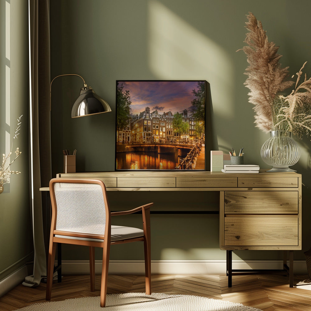 Landscape Photography Canvas Print-wall-art-amsterdam-idyllic-impression-from-singel-inches
