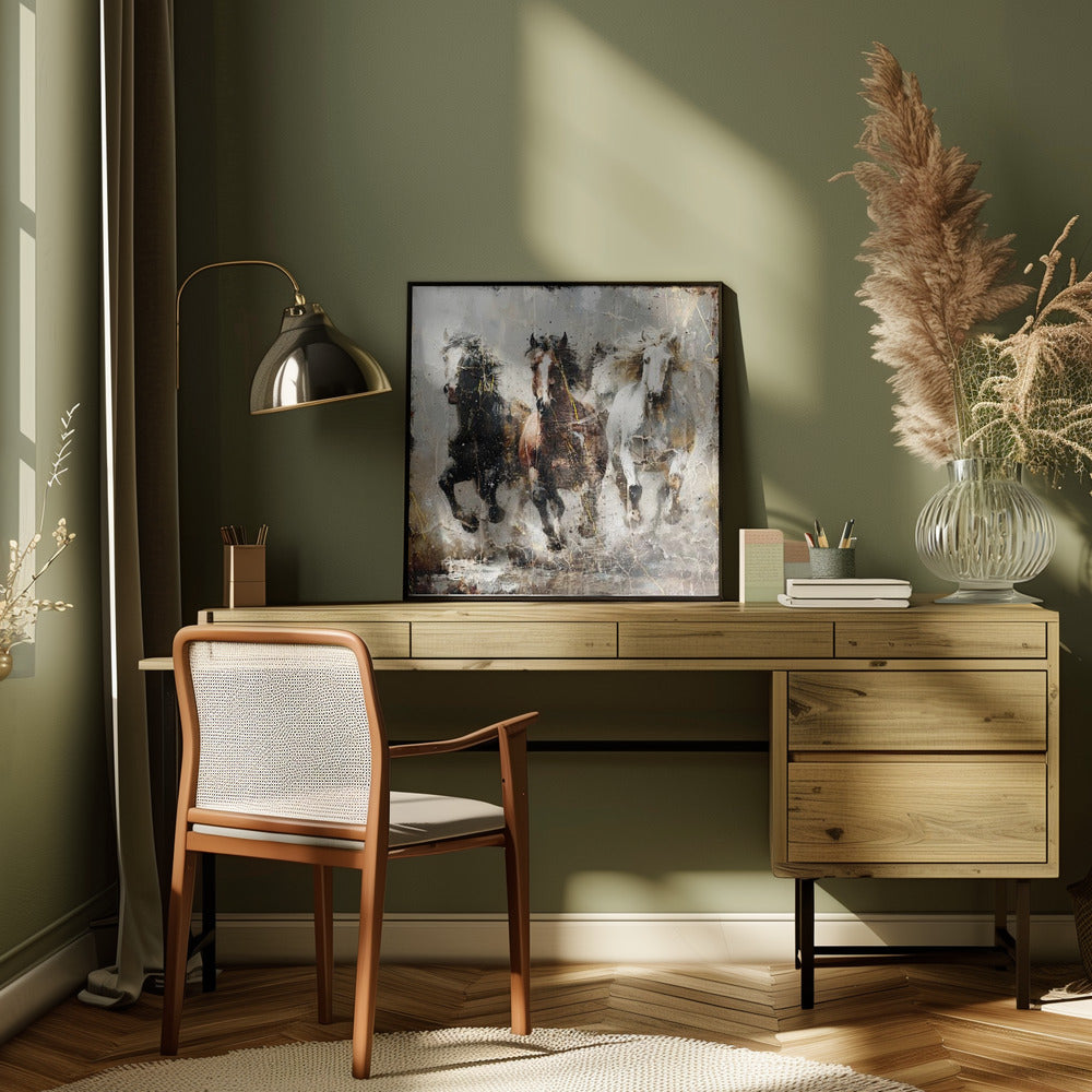 Abstract Art Canvas Print-wall-art-horse-vintage-art-illustration-15-inches