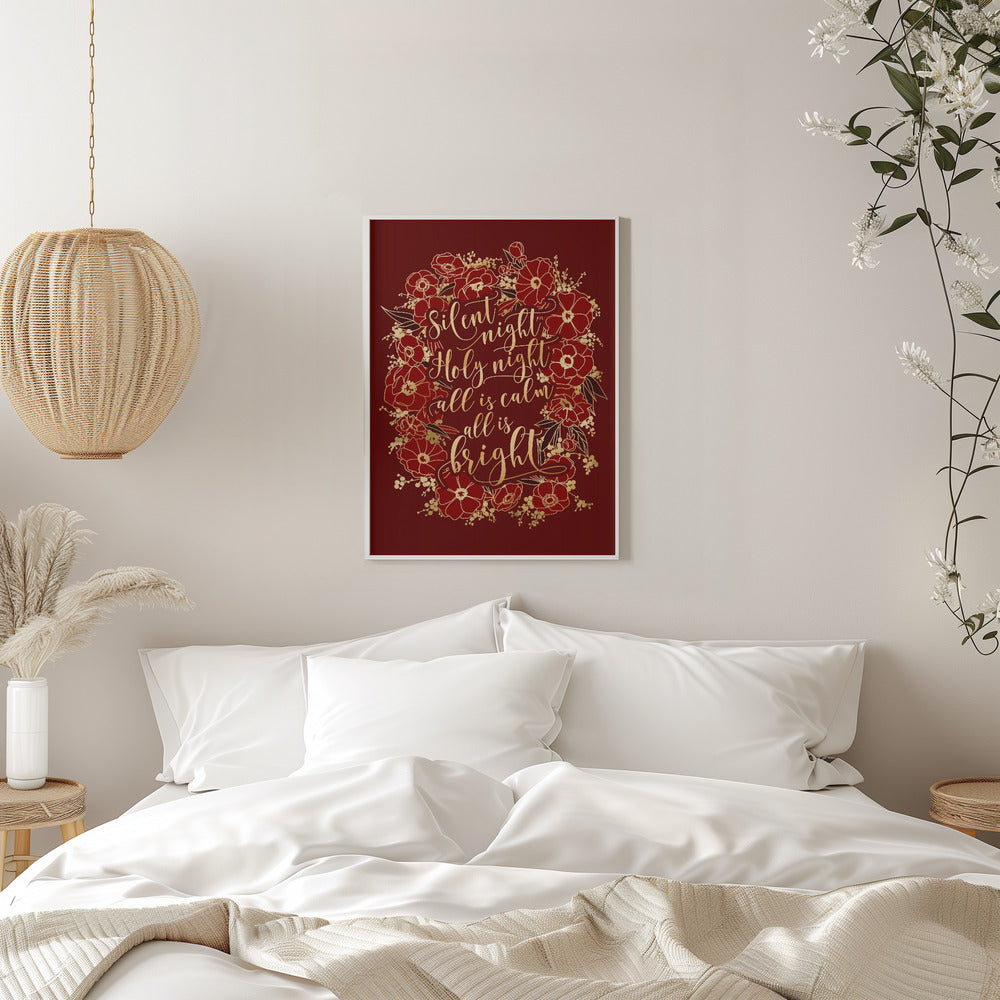 Wall art Silent night - red Canvas Print