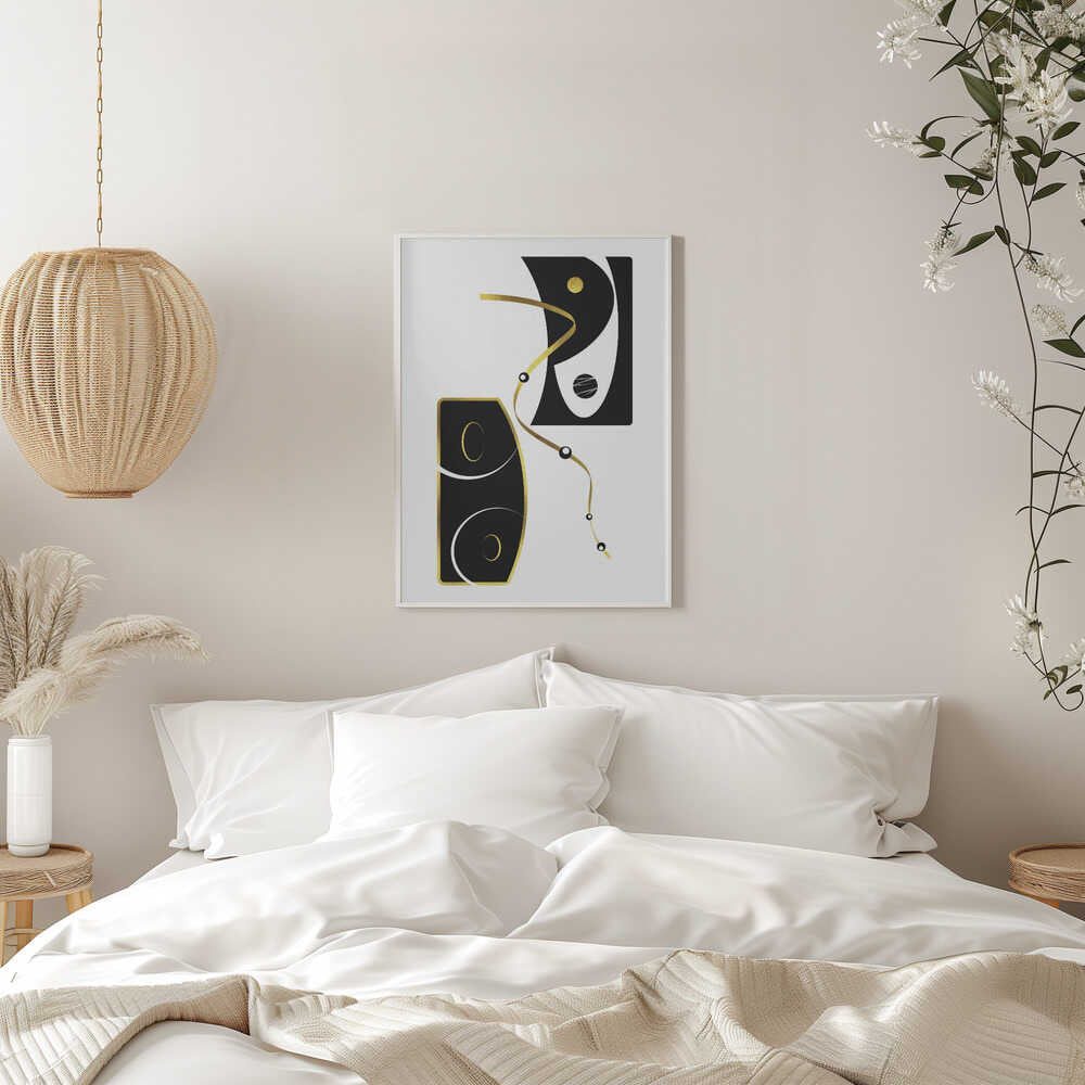 Wall art Black & White Abstract No. 2 | gold