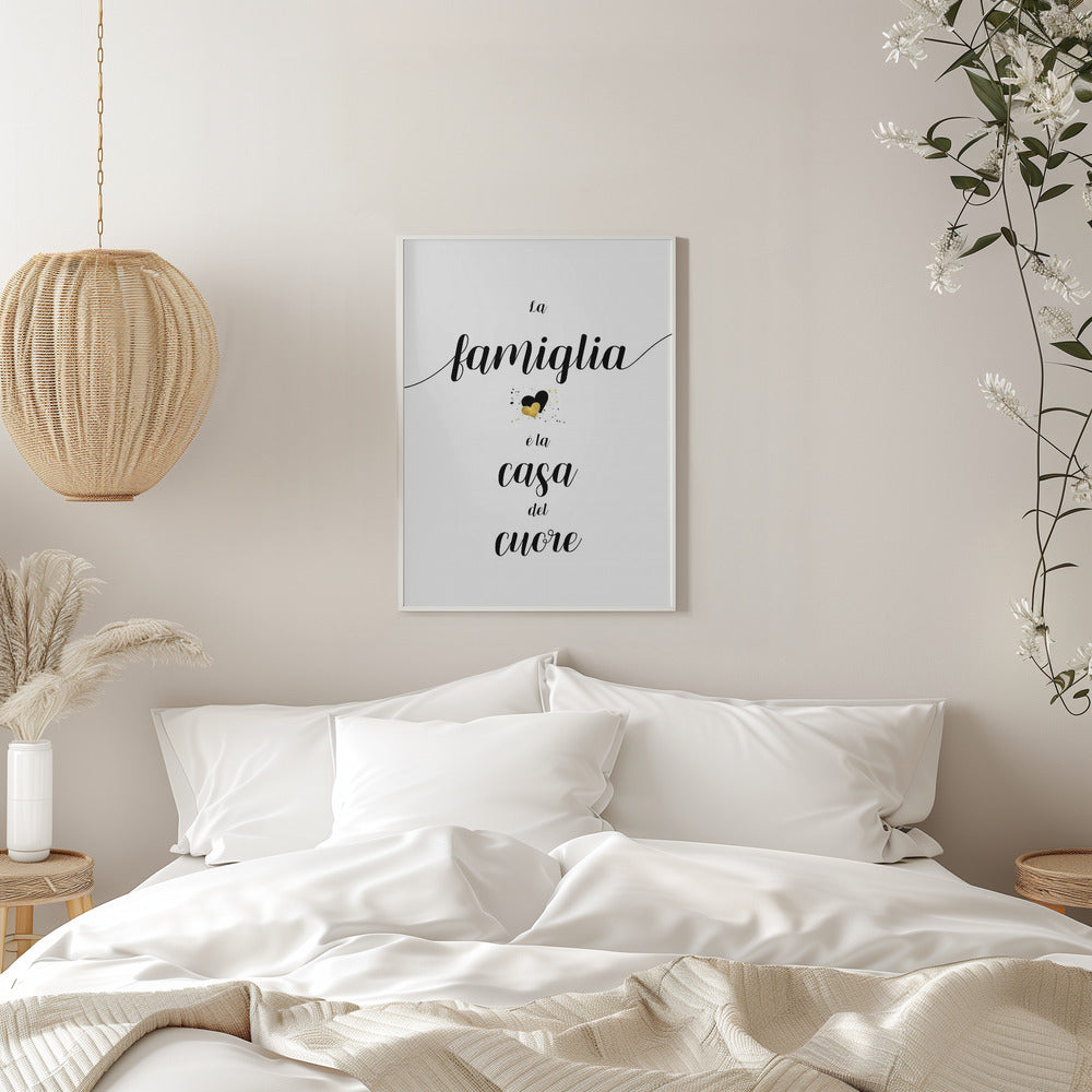 Wall art The family is the home of the heart - Italian Canvas Print