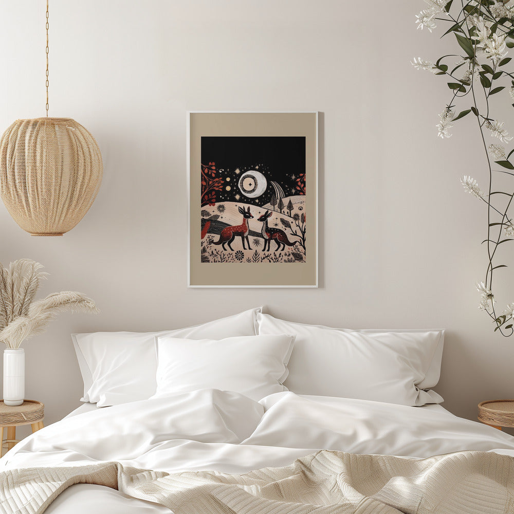 Wall art Scandi Folk and Knitwear: Folklore Holiday 2 Canvas Print