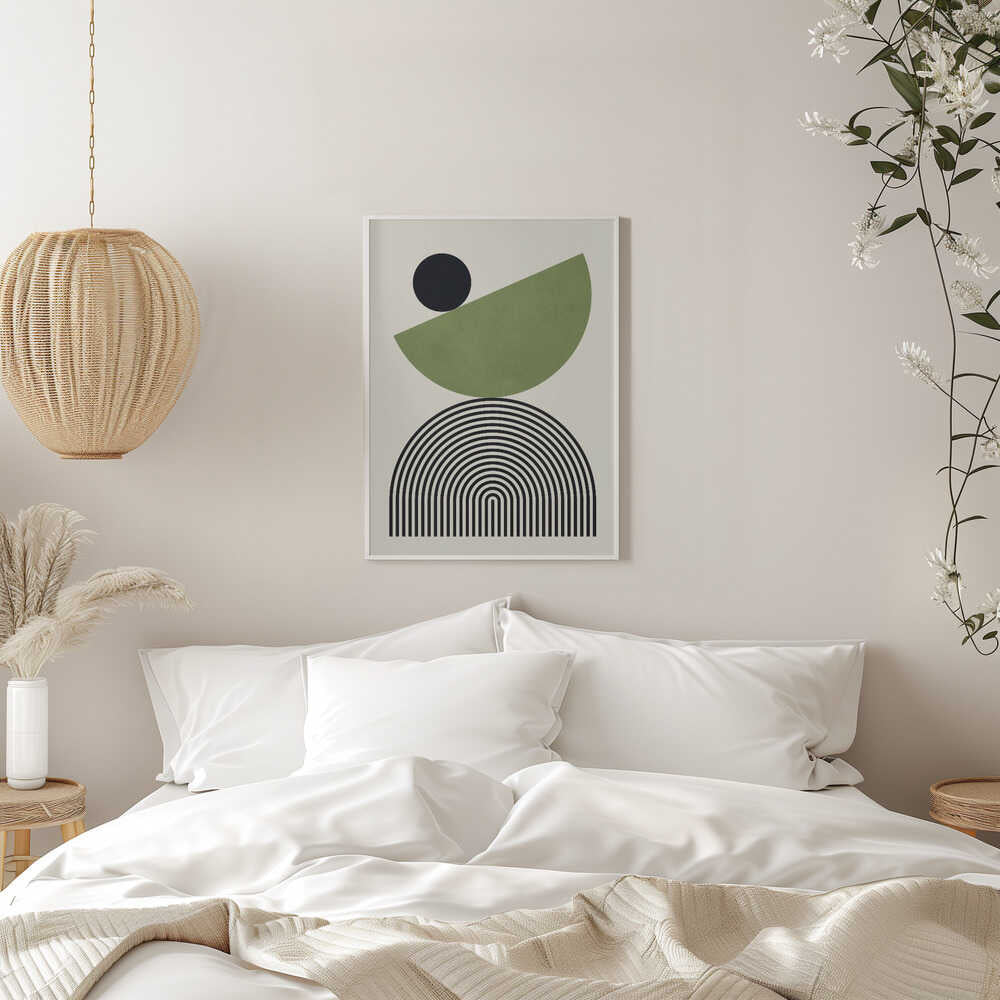 Wall art Geometric Shapes with a Black Circle