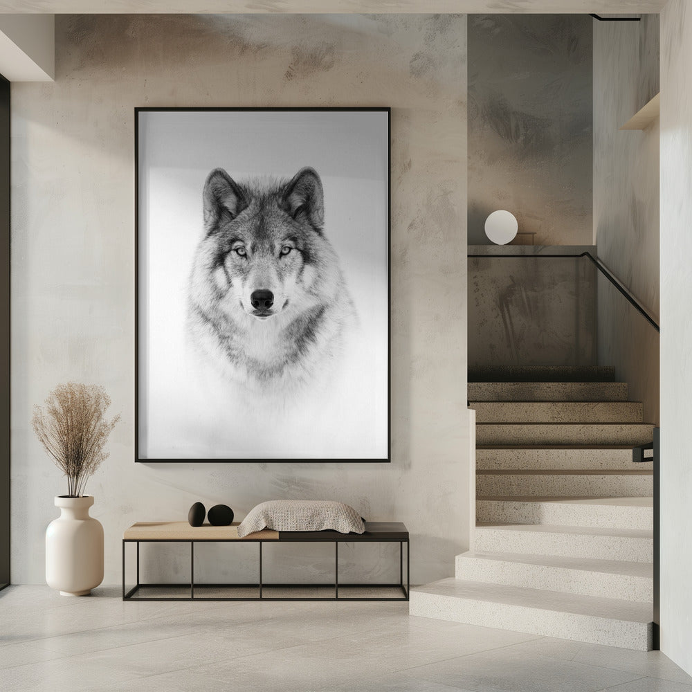 Portrait of a Timber Wolf Wall Artwork 0