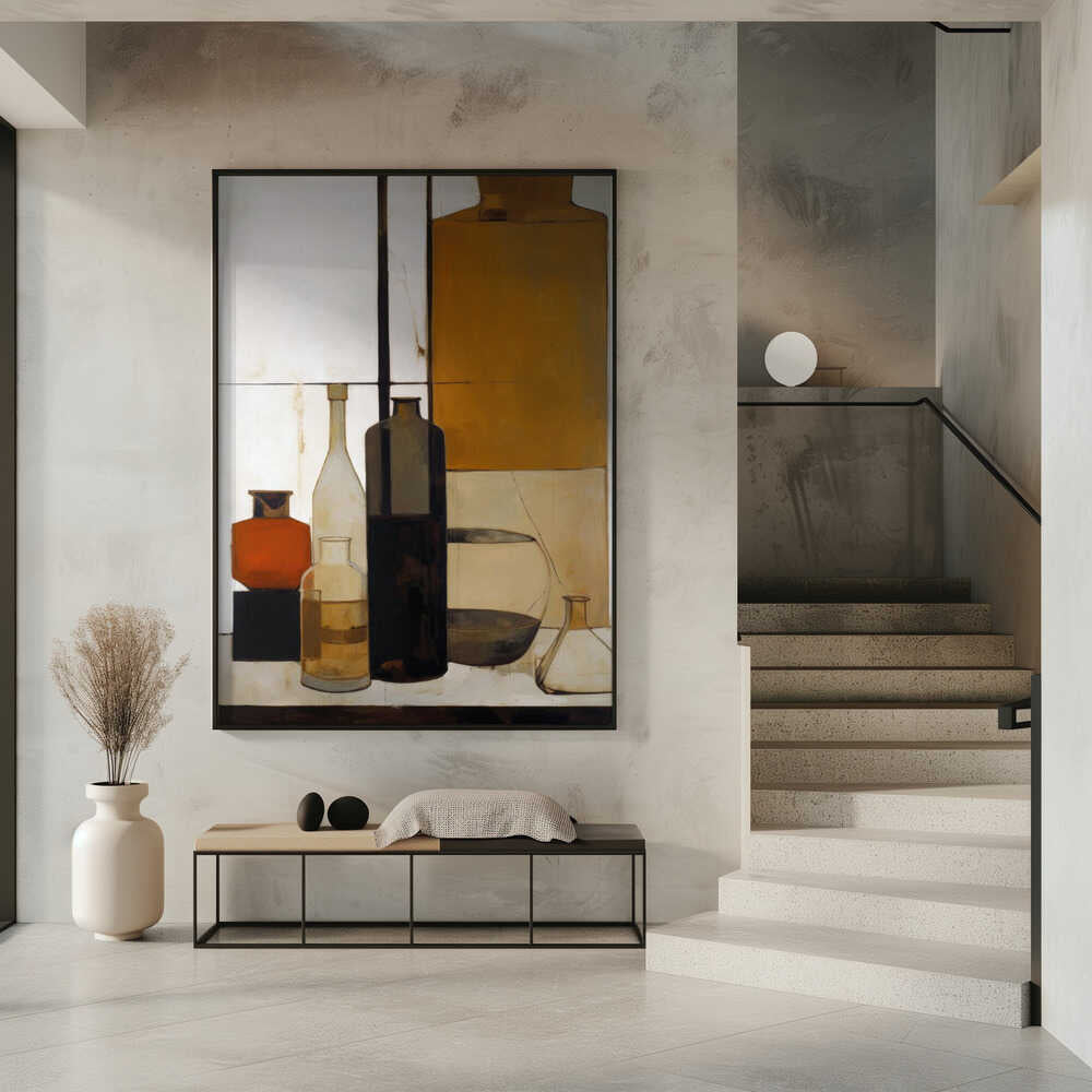 Shapes of Stillness – abstract wall art, interior display view