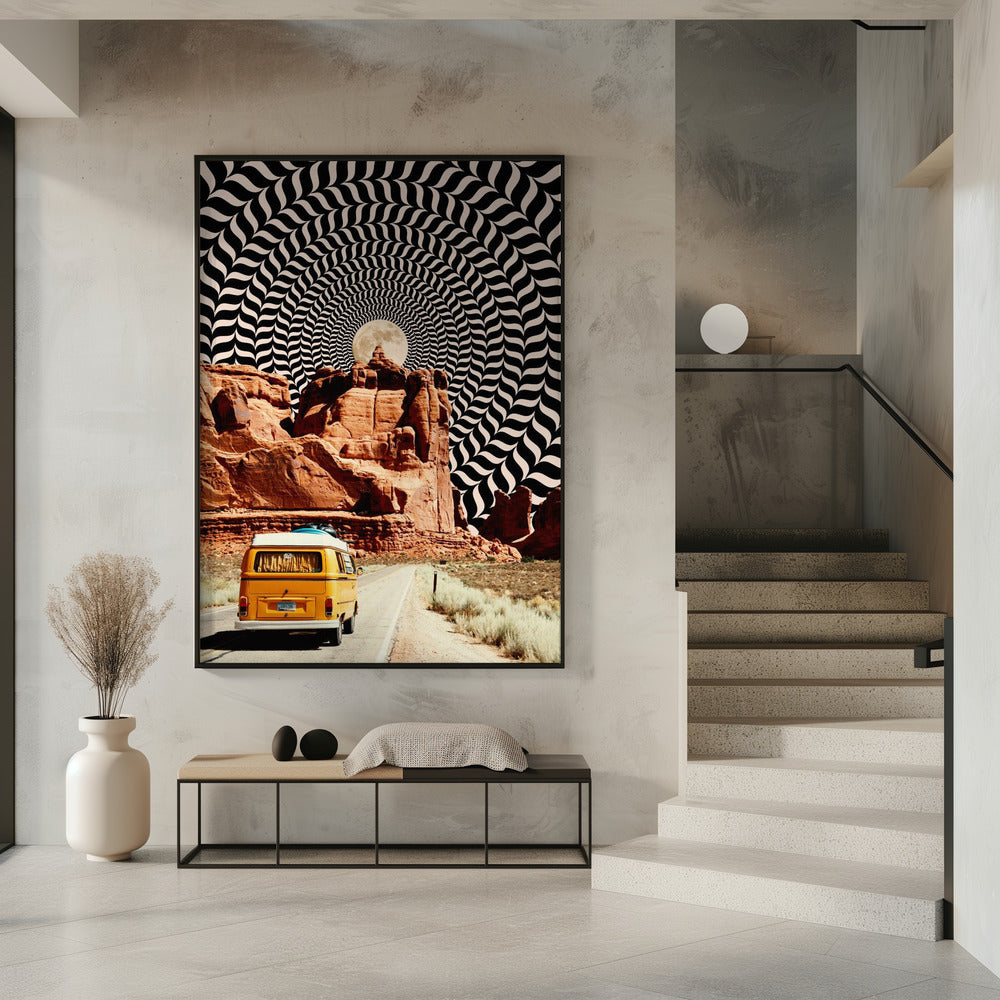 Wall art The Real Road Trip 36X48inch In White Floating Frame