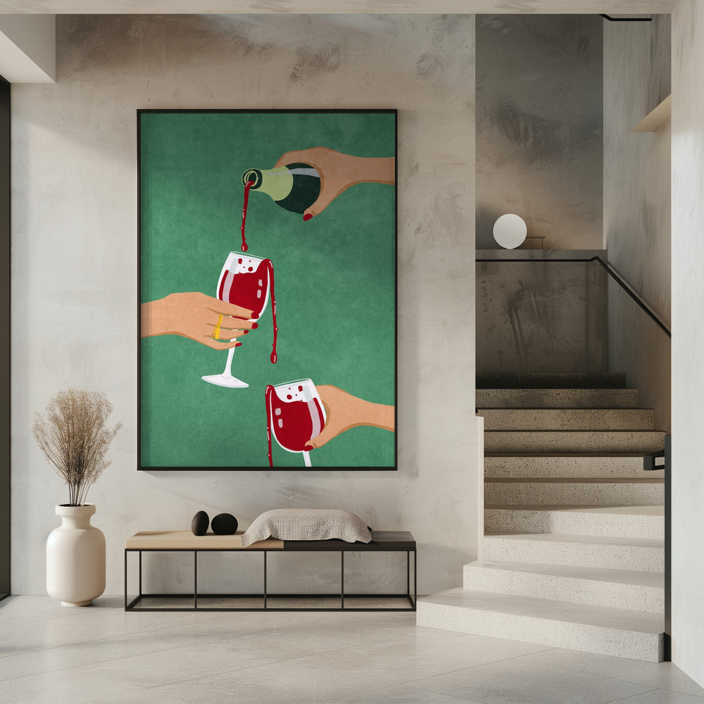 Cheers Girls Wall Artwork In Black Floating Frame