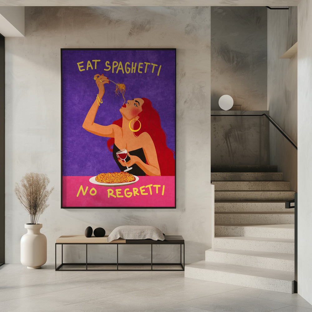 Eat spaghetti no regretti Wall Artwork 0