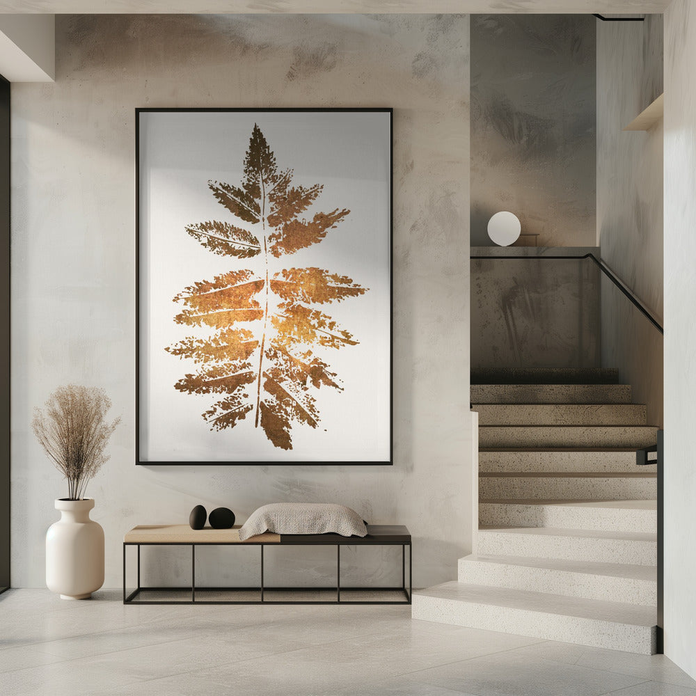 Wall art Oak Leaf Print (gold)