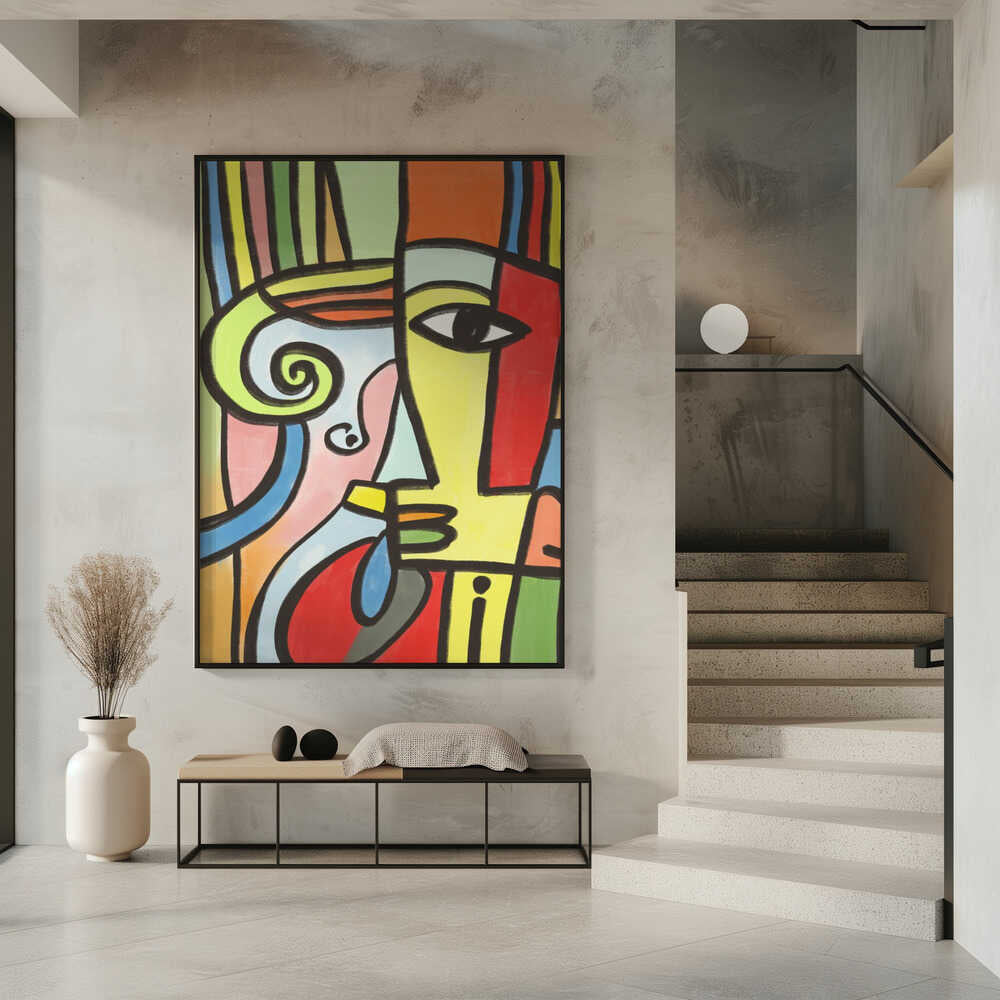 Wall art Colorful Geometric Shapes And Bold Lines