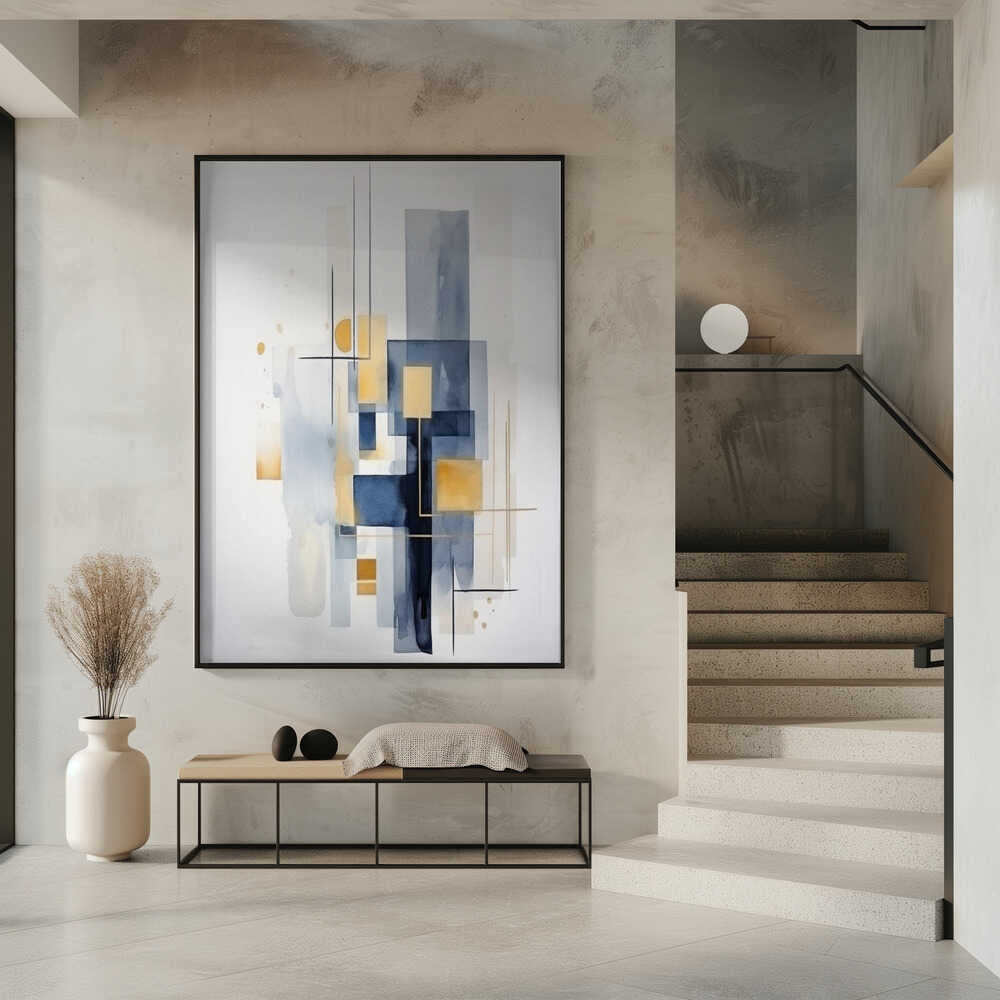 Wall art Blue Geometric 1