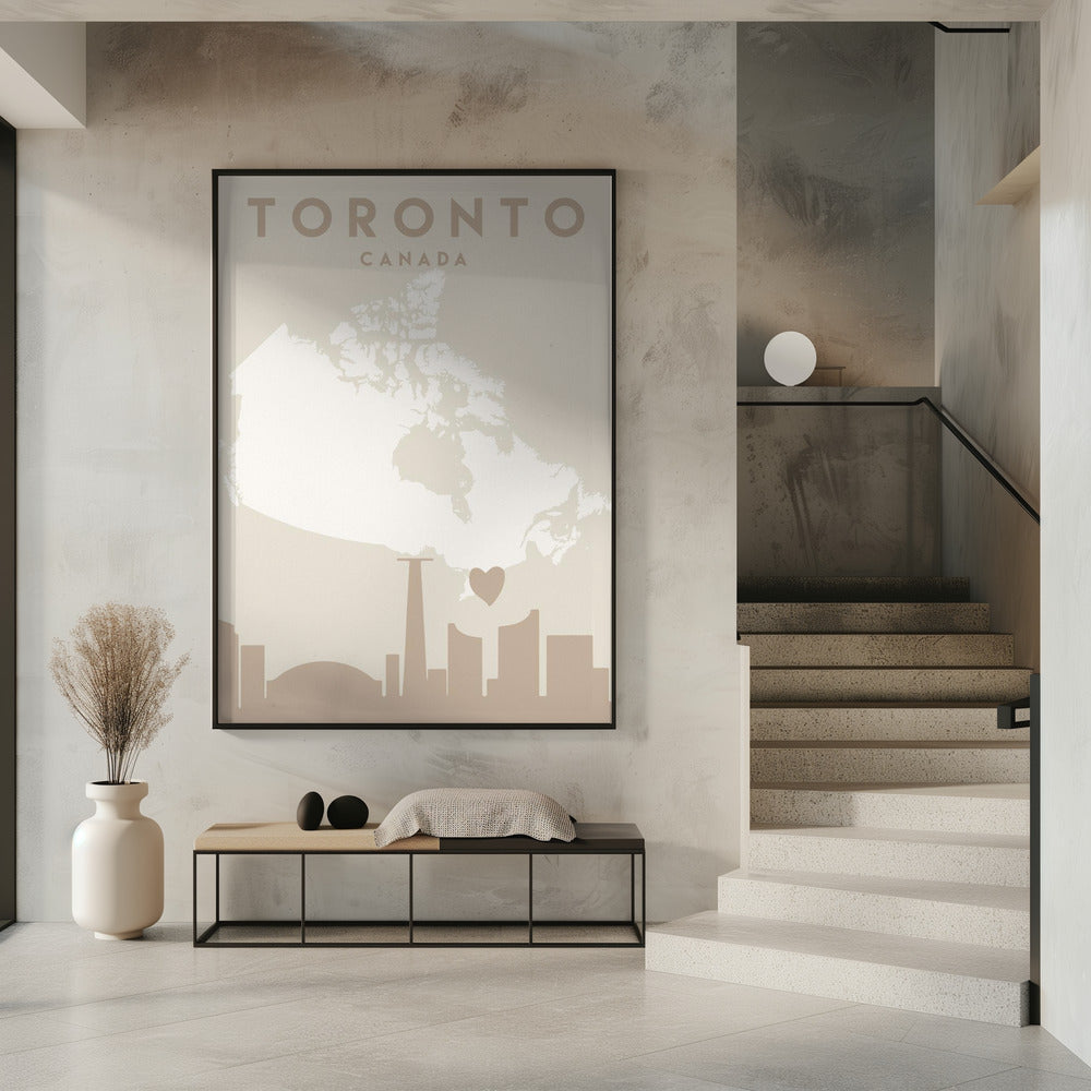 Wall art City Heart Maps 89 Canvas Wall Art